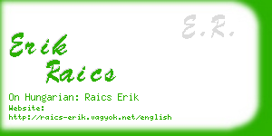 erik raics business card